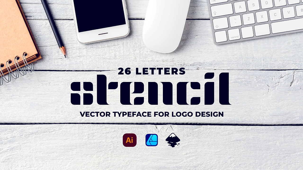 stencil logo typeface