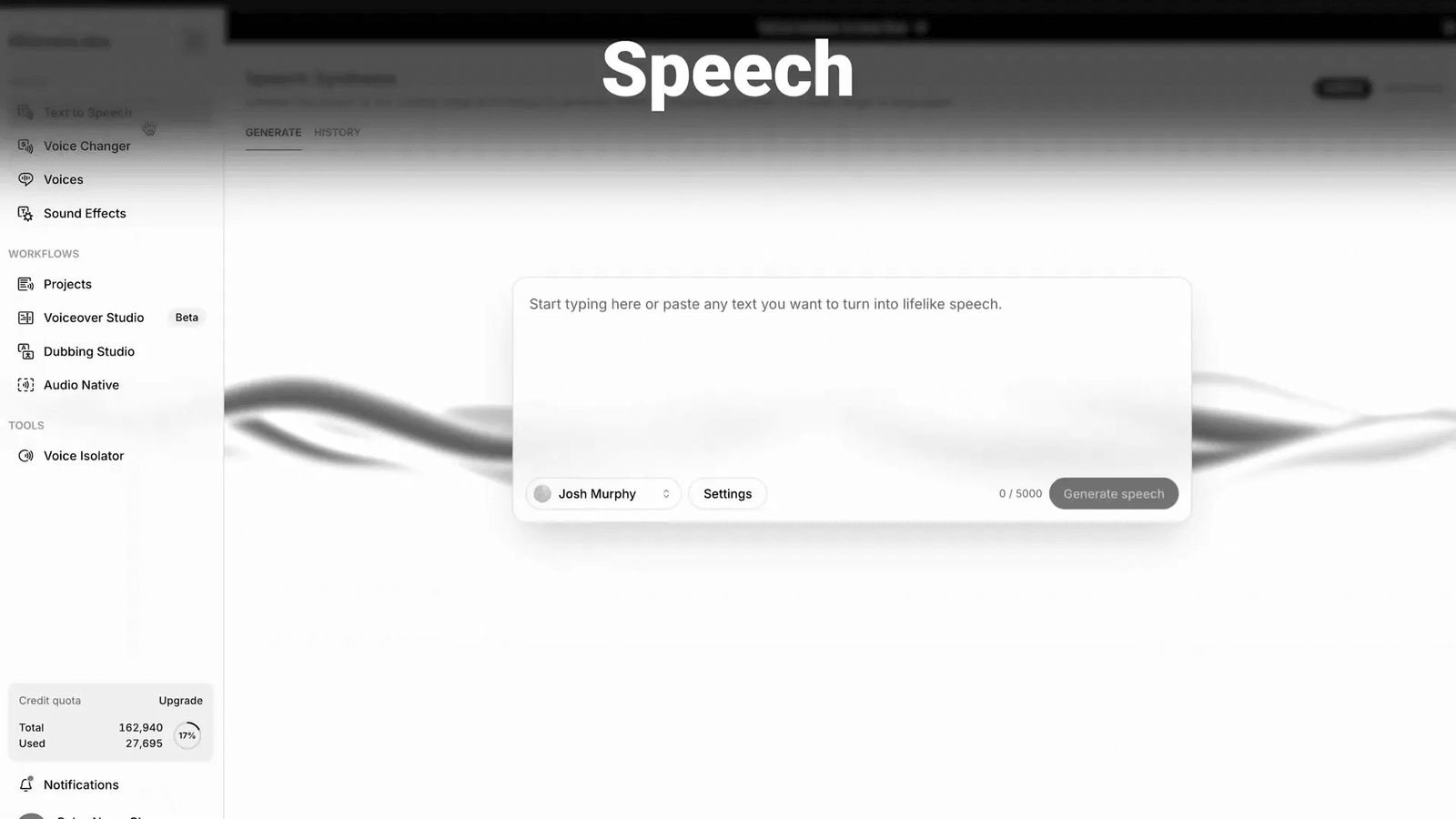 Speech generation options